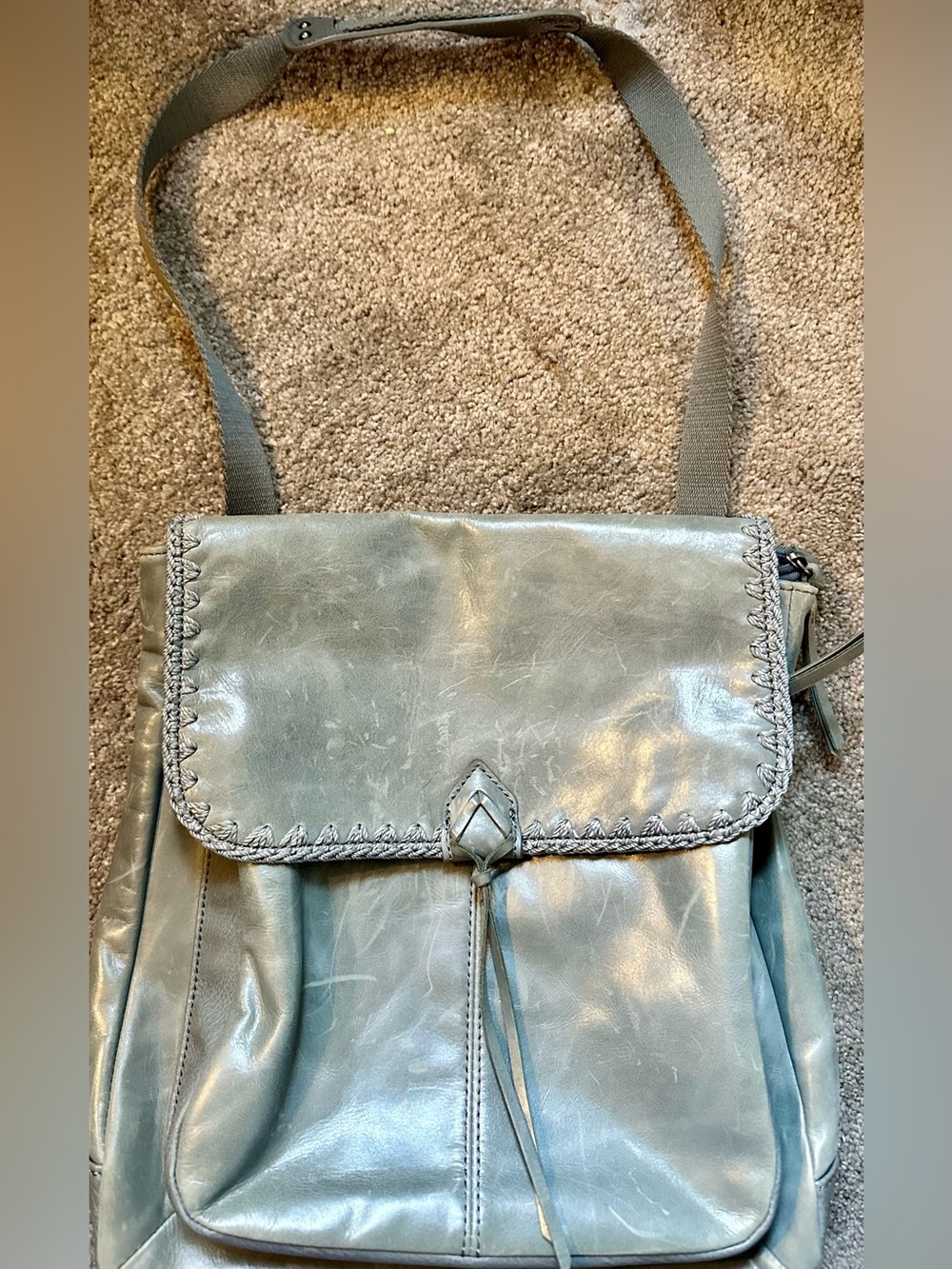 SAK Ventura Leather Convertible Backpack in gray